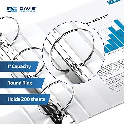 Image of Premium Economy 6-Pack 3-Ring Binders for School or Office, Round-Ring Binders, 1 Inch, White