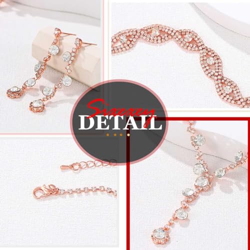 Sixexey CXL Rhinestone Jewelry Set Sparkly Prom Jewelry Necklace Wedding Necklace Jewelry Accessories For Women  thumb #5