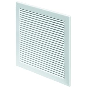 Ventilation Grille 300×300 with fly net. White plastic(TRU-10) by FUSSY CHOICE LTD