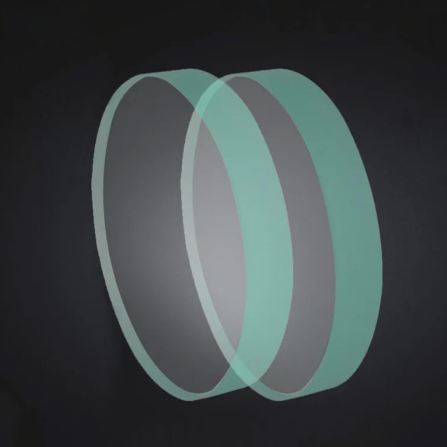 4.72""（120MM） Flat Round Tempered Glass Round polished Edge glass 0.59"" （15MM） Thickness Glass LENS 2PCS, Transparent