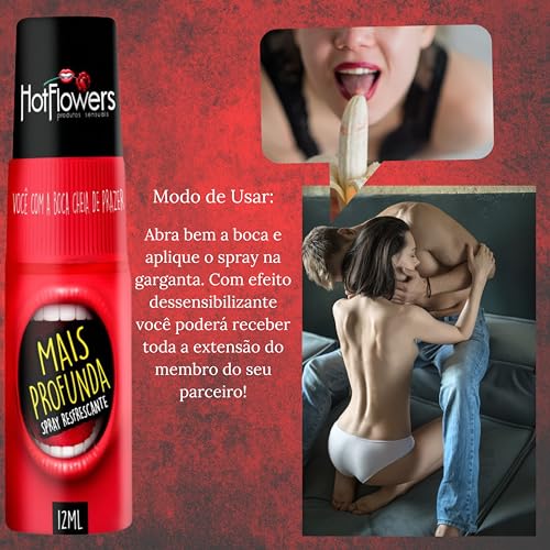 Kit com 3 Mais Profunda Spray Refrescante Para sexo Oral 15ML Hotflowers