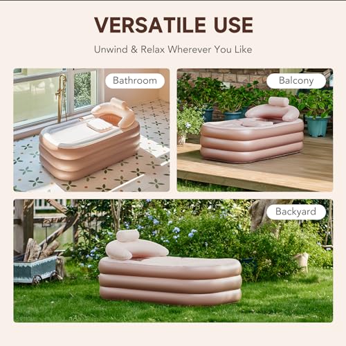 image for CO-Z Inflatable Bathtub with Electric Air Pump and Bath Pillow Headres