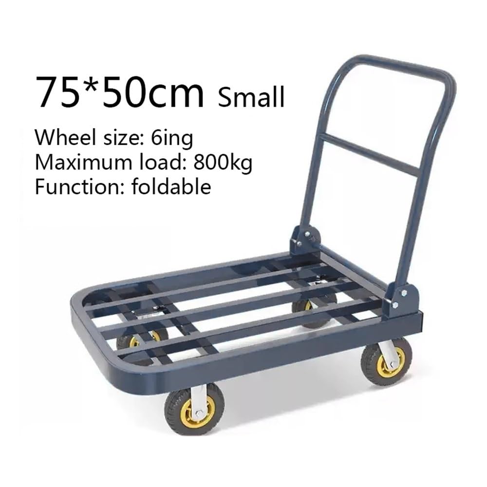 Carretilla de Mano Carga de Remolque Plegable Trolley Empuje Camionero camión Plano camión Cuadrado camión camión de Carga extendido Carretilla de Mano(Small)