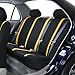 FH Group Unique Flat Cloth Seat Covers with Premium Carpet Floor Mats- Fit Most Car, Truck, SUV, or Van (Yellow/Black) FB032115- F14407