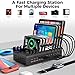300W USB Charging Station for Multiple Devices, 24 Port USB C Fast Charging Station, Multi Device Charger Station Organizer Compatible with Tablet, Laptop, Cellphone, iPhone, iPad and More