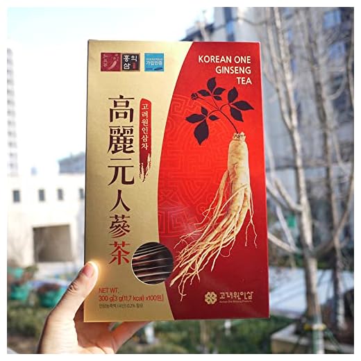 Chá de Ginseng Coreano Original Original Korean Ginseng Tea,Red Ginseng,South Korea Import,Made in Korea,3g X100bags,Ginseng Tea Bags Organic,Ginseng Tea for Men,Ginseng Tea Bags (1box 300g)