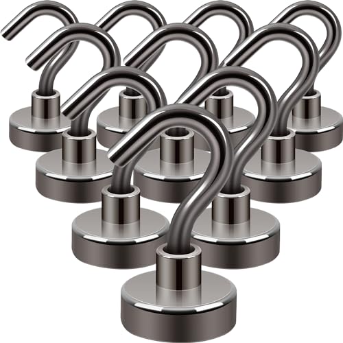 Neosmuk Magnethaken 10kg Hochleistungs-Erdmagnete mit Haken extra starker Cruise-Haken zum Aufhängen(Pistole schwarz 10er-Pack)