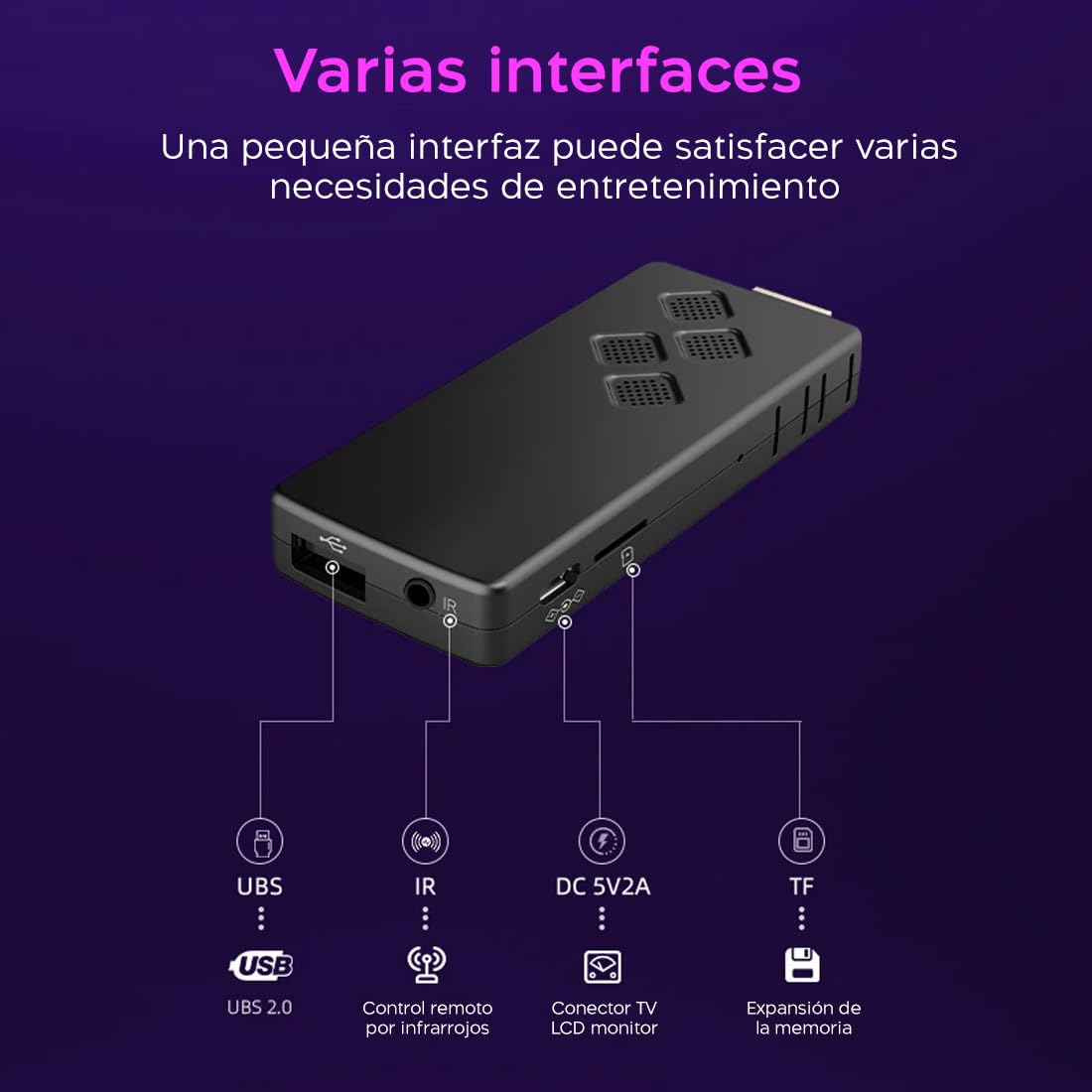 TV Box Stick Streaming 8K HD Android Connessione Wi-Fi con telecomando vocale