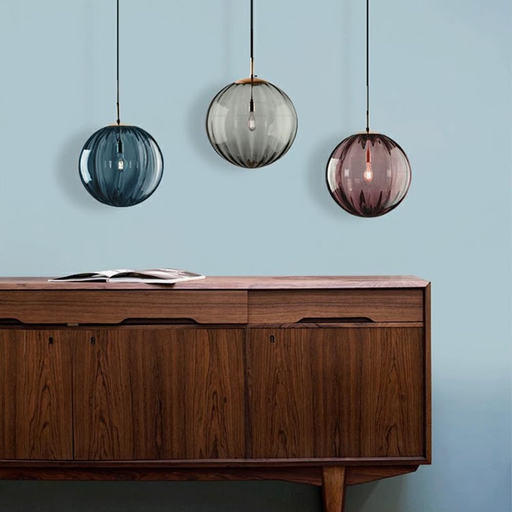 TCHAU Moderna base in rame colore paralume sospensione illuminazione E27 lampade a sospensione lampadario lampada sfera di vetro lampada a sospensione lampada da soffitto luce interna ristorante lampa