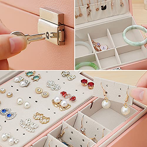 Fdrirect Caixa de joias de couro portátil para viagem, Exibir caixa de armazenamento, caixa de armaz