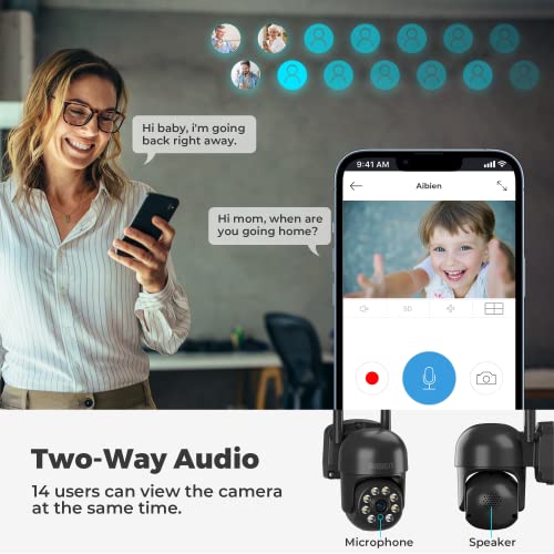 Gerdviaw 2K Security Cameras Outdoor, Wifi Camera Home Security System 355° Video Camera, Motion Detection Activity Alert, 2 Way Talk, Waterproof, Spotlight Color Night Vision, Local Storage #TOP6