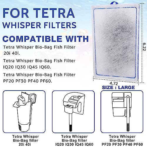 Xbbwmrs 12 Count Assembled Large Filter Cartridges For Tetra Whisper Bio-Bag Filters 20I 40I Iq20/30/45/60 Pf20/30/40/60, Large Replacement Filter Cartridges For Tetra Whisper Filters & Aquariums #TOP2