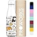 PROWORKS Bottiglia Acqua in Acciaio Inox, Vuoto Isolato Borraccia Termica in Metallo per Bevande Calde per 12 Ore & Fredde 24 Ore, Borraccia per Sport e Palestra 350ml Tutto Bianco Festa del Gatto