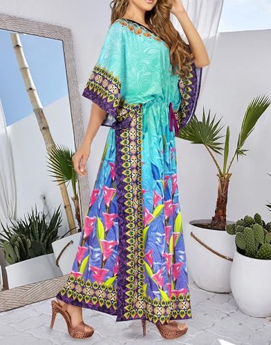 LA LEELA Women's Caftan Long Boho Evening Gown3