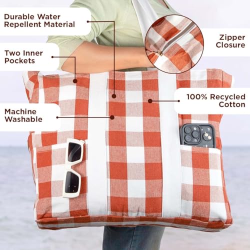 Image of Folkulture Beach Bag | Large Waterproof Beach Tote Bag for Women, Beach Essentials, Travel & Vacation Essentials