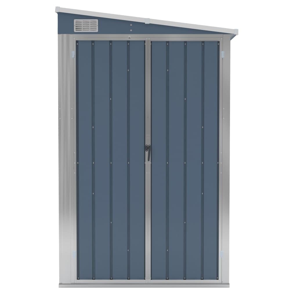 Cobertizo de jardín Pared Acero galvanizado Gris 118x194x178cm