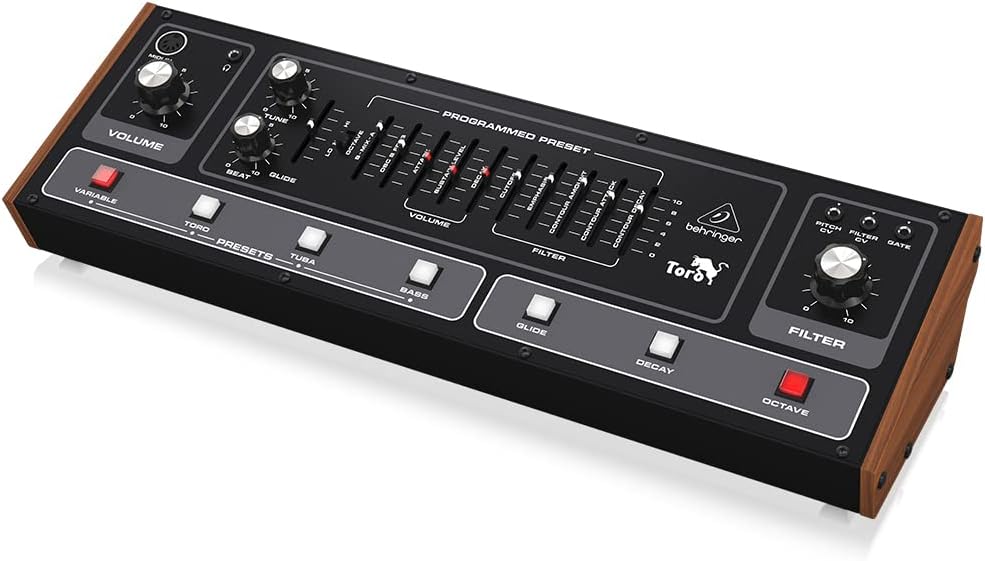 Behringer TORO Classic Analog Bass Synthesizer with 2 VCOs, Ladder Filter and Presets in Eurorack format