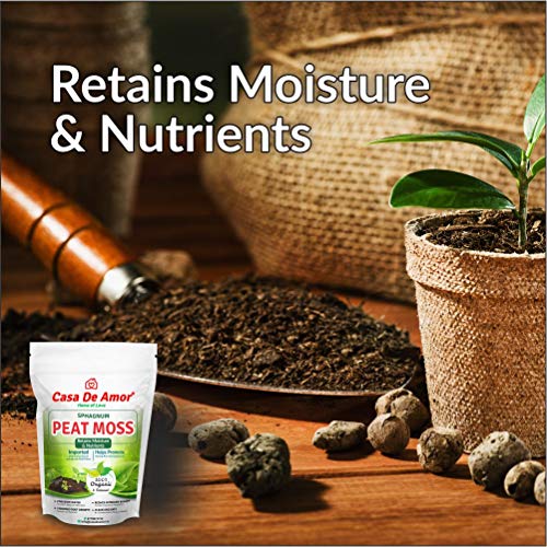 Image of Casa De Amor Sphagnum Peat Moss for Gardening 1800 gm | Organic Soil Conditioner for Healthy Plants, Seed Starting & Improved Moisture Retention