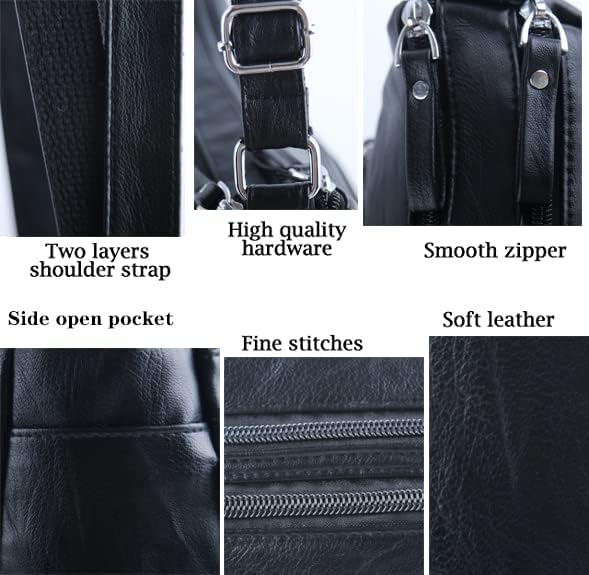 ELDA 10 Pockets Crossbody Purses for Women Medium Pocketbooks Lightweight Ladies Satchel Bag Multi Pocket Shoulder Handbag - Image 5