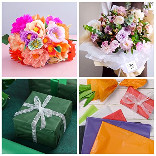 Koogel 320 Pcs Tissue Paper Gift Wrap, 40 Assorted Colors Craft Tissue Paper Bulk Tissue Paper For Gift Wrapping Crafts Project Wedding Birthday Party Favors #TOP7