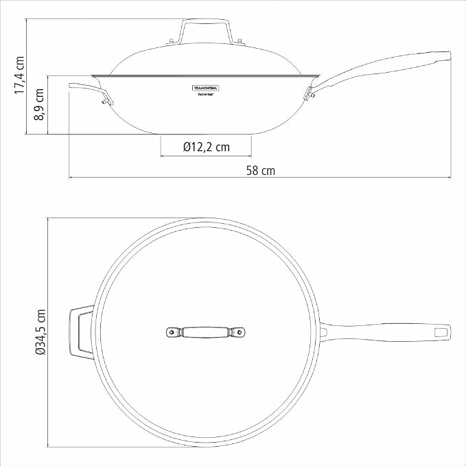 Wok Tramontina acero inoxidable 32 cm con tapa miniatura 3