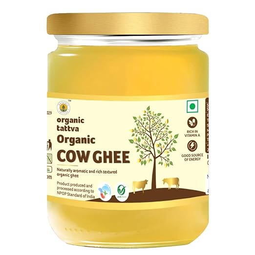 Organic Tattva, Organic Cow Ghee 500 ml | No Growth Hormones | Rich in Vitamin A