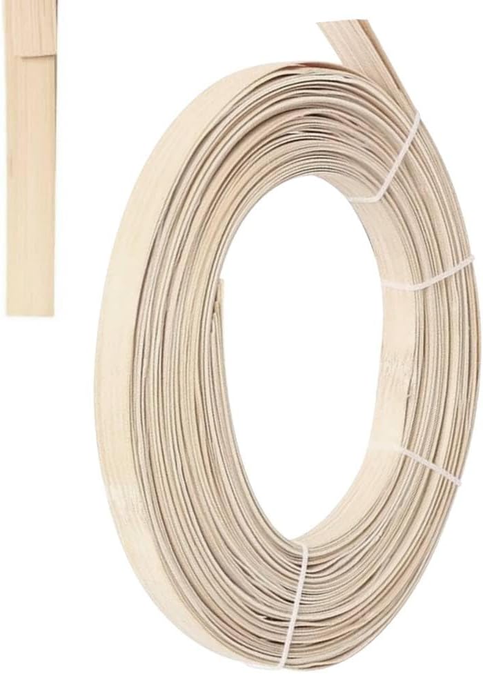 Queenbox 5-6mm Flat Cane Reed Webbing 32.8ft Flexible Wood Weaving Strip