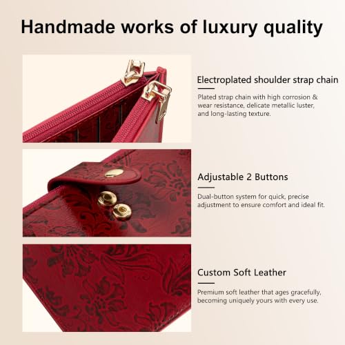 Image of Travelambo Womens Leather Bifold Wallet, Slim RFID Blocking Card Holder