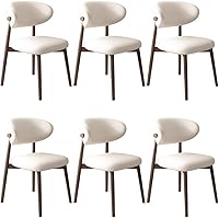 Vista 59 de YVYKFZD Dining Chairs Set, Upholstered Kitchen Chairs, Dining Room Chair with Wooden Legs and Curved Back, Leather Living Room Chair, for Offices