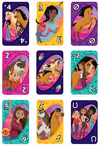 Mattel Games GXD73 - DreamWorks Spirit - frei und ungezähmt UNO-Kartenspiel mit 112 Karten mit Bildern zum Film, Spieleabend, Geschenk für Kinder ab 7 Jahren – Bild 7