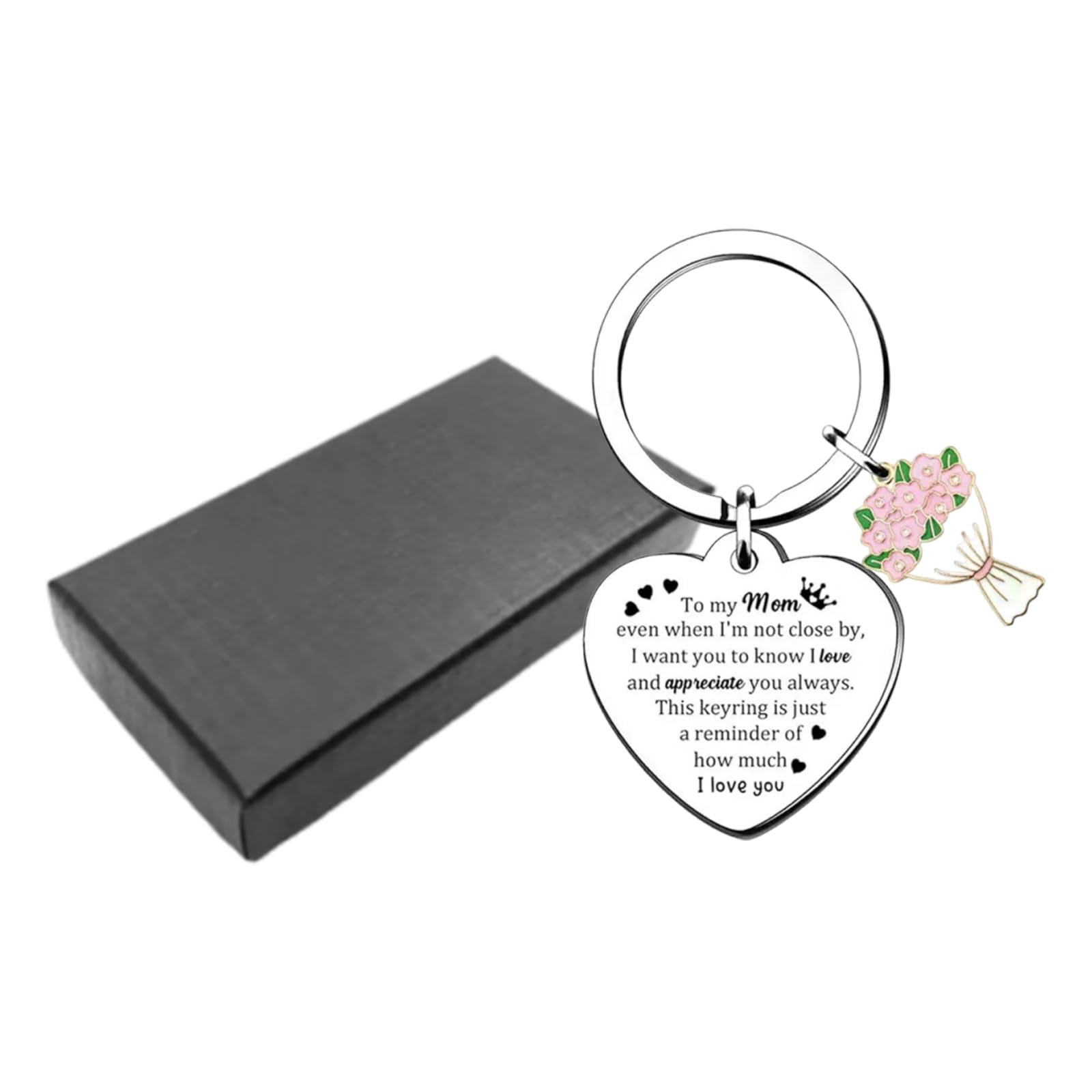 Zmyueda Women's Silver Mum Gifts Keyring, Gifts For Mum, Heart Shape Keychain For Mums, Personalised Heart Keyring Gifts For Mums, Mother's Day Gifts For Mummy
