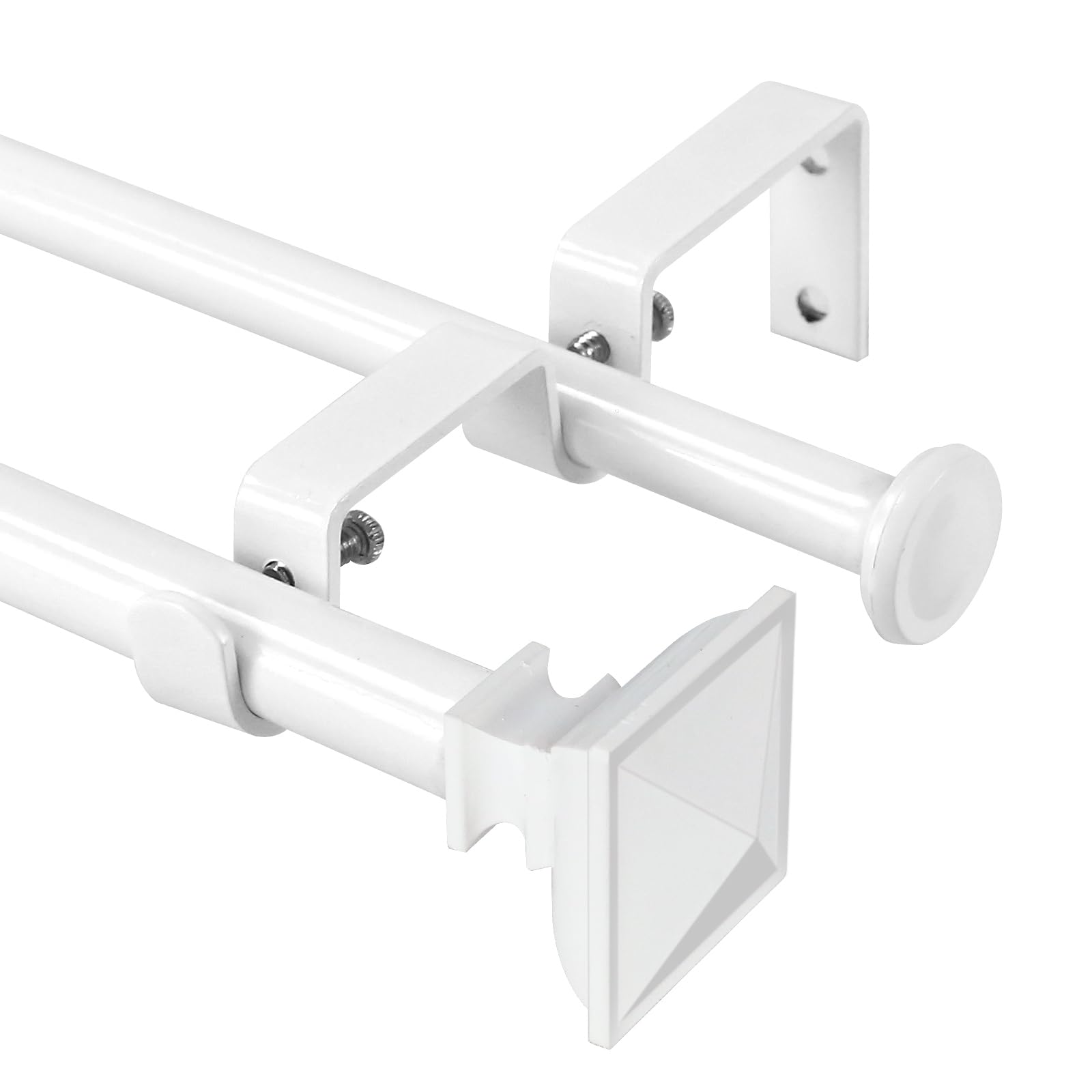 Urbanest Square Urn Adjustable Double Drapery Curtain Rod Set, 5/8