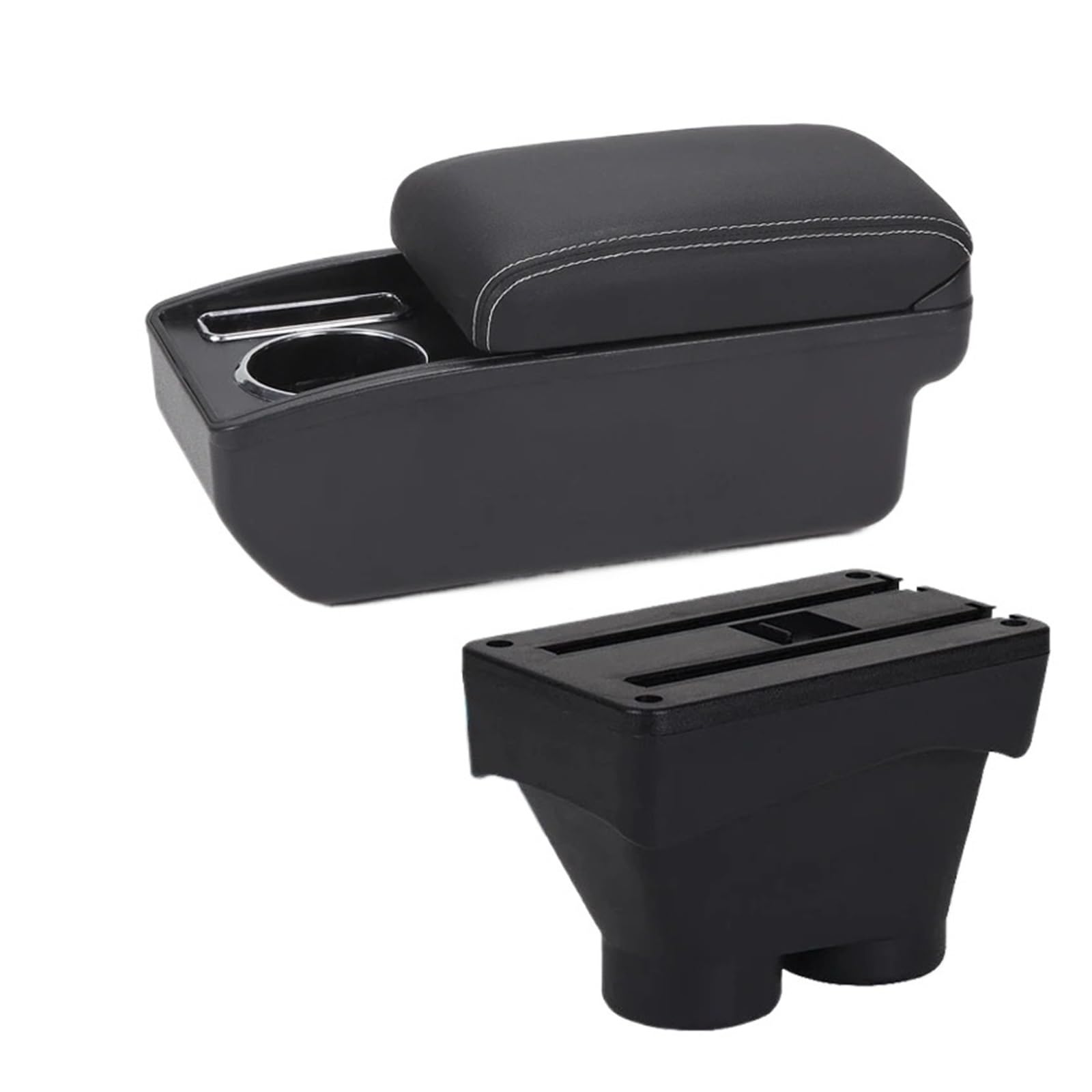 Umdjju C3 Black White Nousb For Peugeot 208 2012-2018 Armrest Box Car Storage Dedicated Parts Interior Accessories Car Centre Console Armrest Box(C3 Black White Nousb)