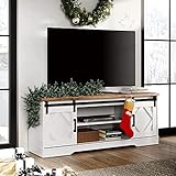 【Sorgfalt gebaut】Schwarze Eisenschienen, Holz spanplatten und MDF vervollständigen diesen TV Schrank. Exquisite Holzmaserung bringt ein schickes ländliches Flair in Ihr Wohnzimmer. Dieser Vintage Weiß TV Lowboard geeignet für alle Einrichtungsstile, steigern die Ästhetik Ihres Wohnzimmers.