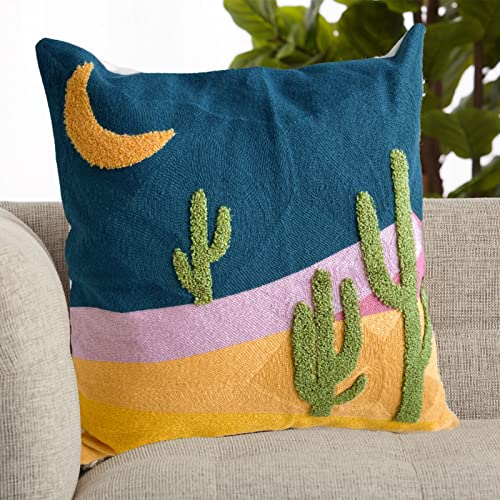 Molili Boho Tufted Throw Pillow Covers, Cactus Pillow Covers Mid Century Decorative Bohemia Cushion Case Pillowcase For Couch Sofa Child Bedroom Living Room Farmhouse(18×18Inch) #TOP4