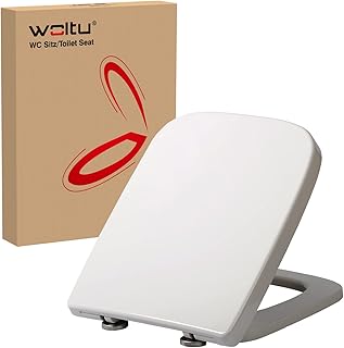 WOLTU Square Toilet Seat,White Soft Close Quick Release Toilet Lid Cover