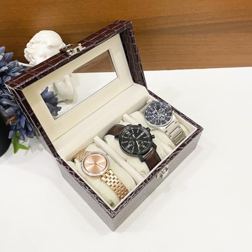 La Trove Vegan Leather Watch Box Case Watches Display Storage Organiser (3 Slot) (B0BFDKMJXF) Amazon Price History, Amazon Price Tracker
