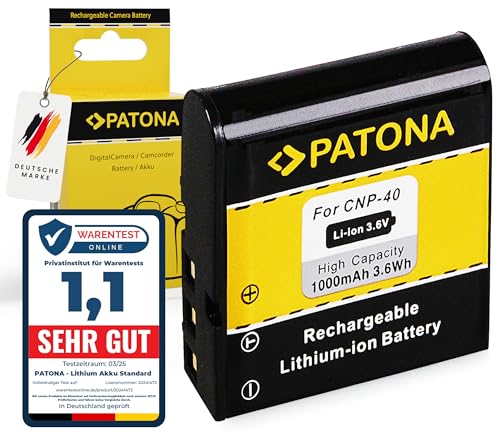 PATONA Batterie NP-20 rechange Pour Casio NP20 Battery Compatible Avec Casio Exilim EX-S1 EX-S3 EX-S20 EX-S100 EX-S500 EX-S600 EX-S880 EX-Z4 EX-Z8 EX-Z70 EX-Z77