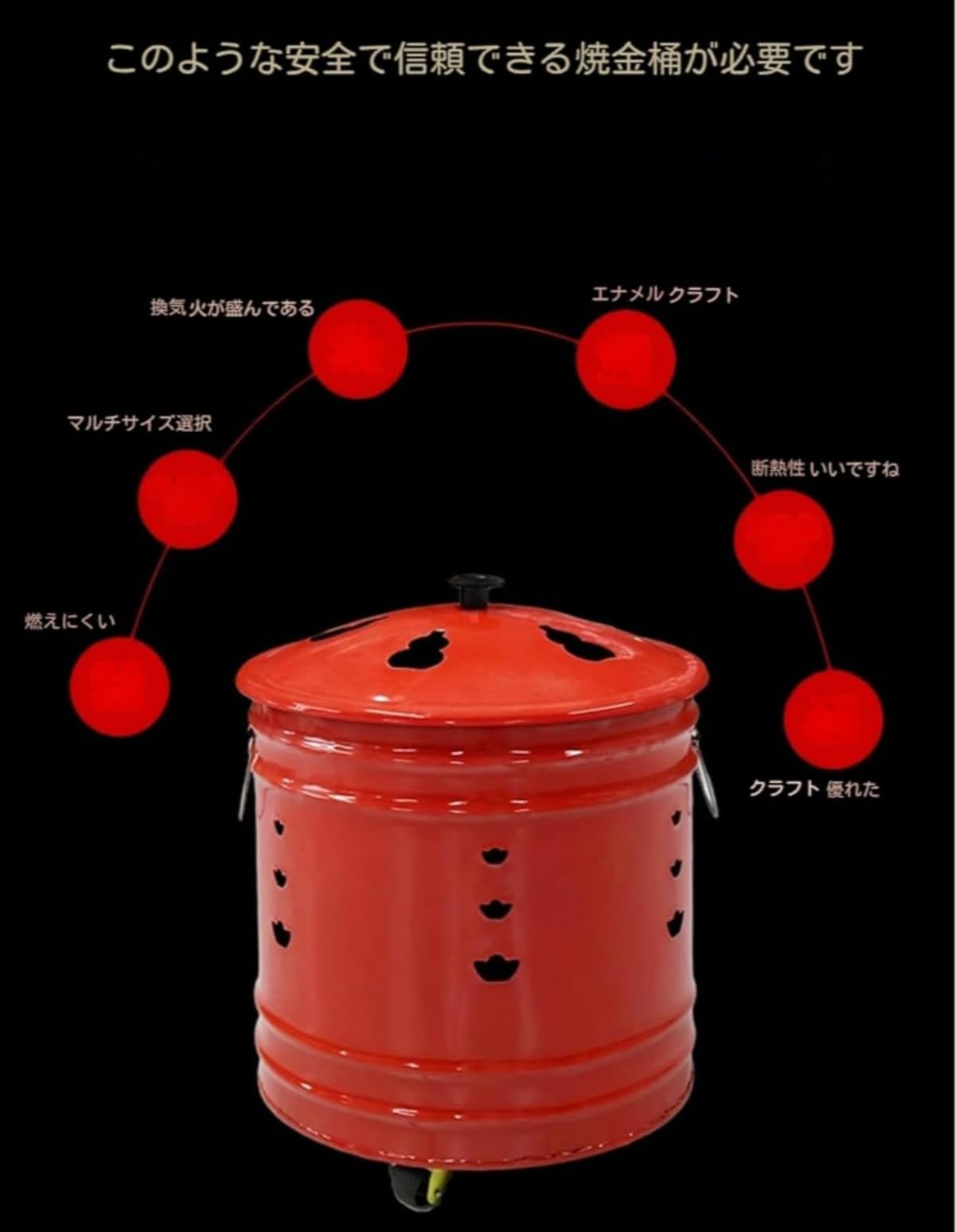 Amazon | Zehaiwl 家庭用焼却炉、ドラム缶焼却炉、蓋とハンドル付き