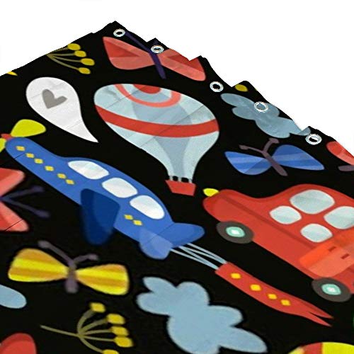 Rideau de douche imperméable lavable en machine motif avion