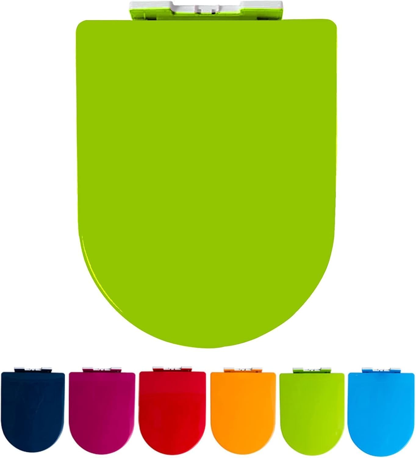 Durable plastic Universal Slow-close Toilet Seat With Quick-release Mechanism, Single Pack Easy to clean(Green)