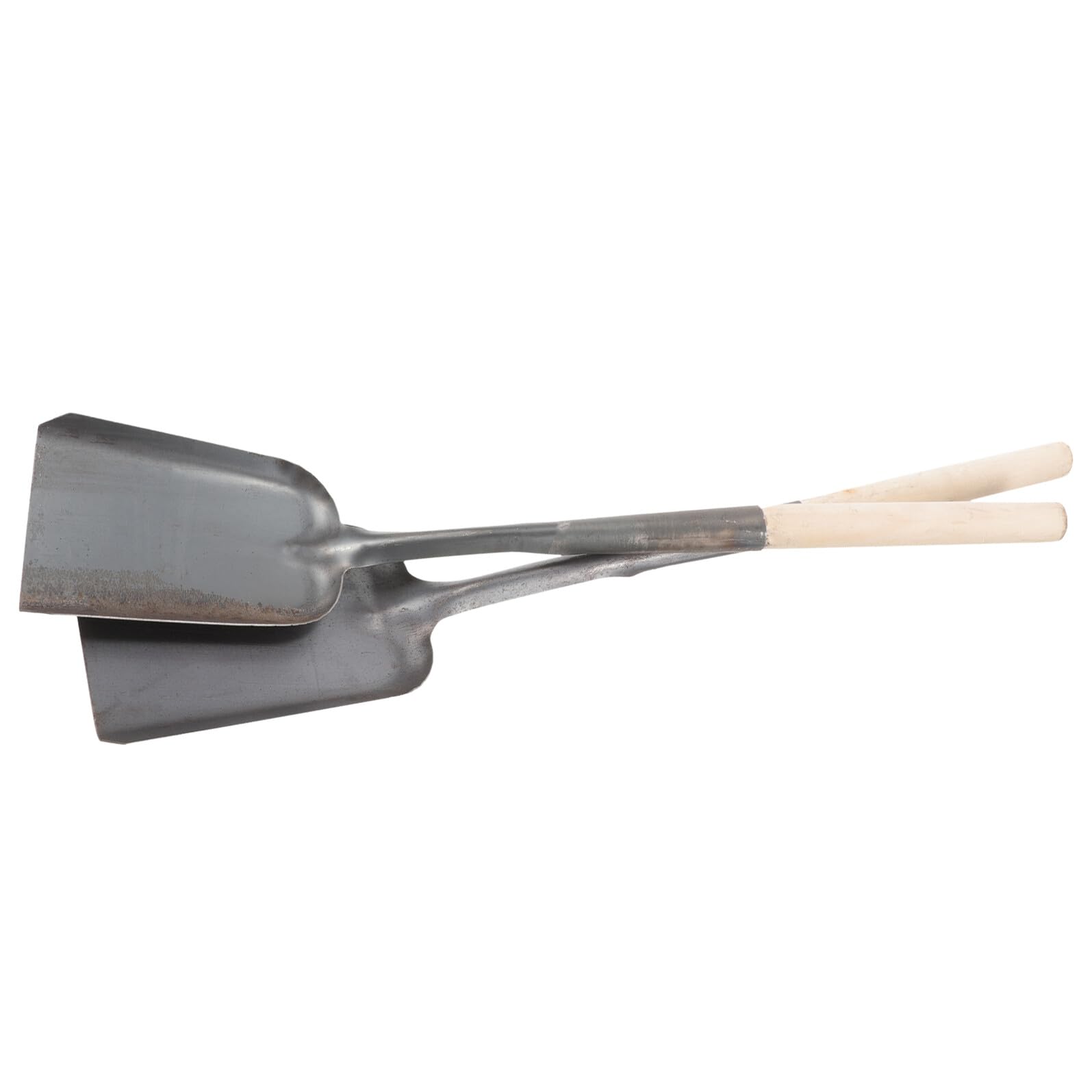 2 Stück Metallkohle Schaufel aus Schmiedeeisen Langlebig und Bruchfest Langstielige Kamin Ascheschaufel für Haushalt und Garten Leichte Ofen und Grill Reinigungsschaufel