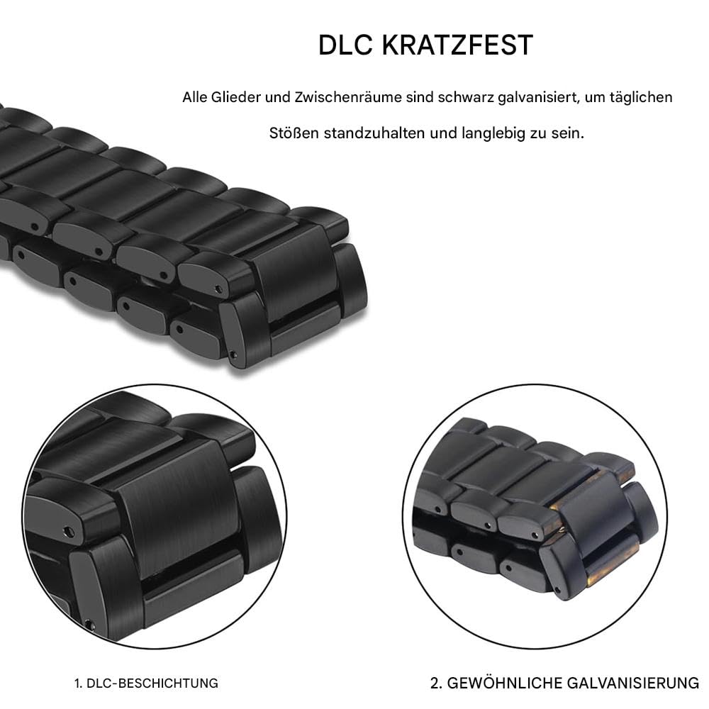 Bracelet en titane de 20 mm compatible avec Samsung Watch 6 Classic 43 mm/47 mm/5 Pro 45 mm/4 Classic 46 mm, bracelet en métal de 22 mm, compatible avec Samsung Watch 46 mm/3 45 mm, Gear S3