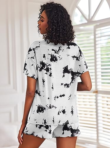 Image of Ekouaer Tie Dye Pajamas Set Womens Loungewear Sleepwear 2 Piece PJ Sets