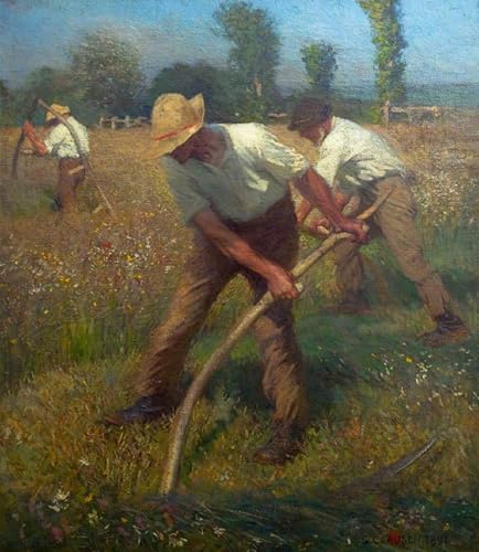 Póster artístico clásico I Falciatori Sir George Clausen, lienzo vintage 60x90cm