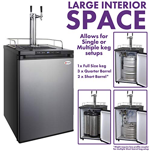 Kegco K309Ss-124" Wide Homebrew Single Tap Stainless Steel Digital Kegerator #TOP4