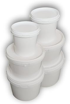Decotone 1,1 lt + 3 lt + 5 lt Plastik Kapakl  Kova Seti Beyaz 6l  set