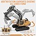 kolegend 3 in 1 Remote Control Excavator Toy 14 Channel RC Excavator Toy for Boys 3-12 with Bucket/Claw/Drill 2.4GHz Full Functional Construction Vehicles Toys Gift for 6 7 8 9 10 Years Old Kids Boys
