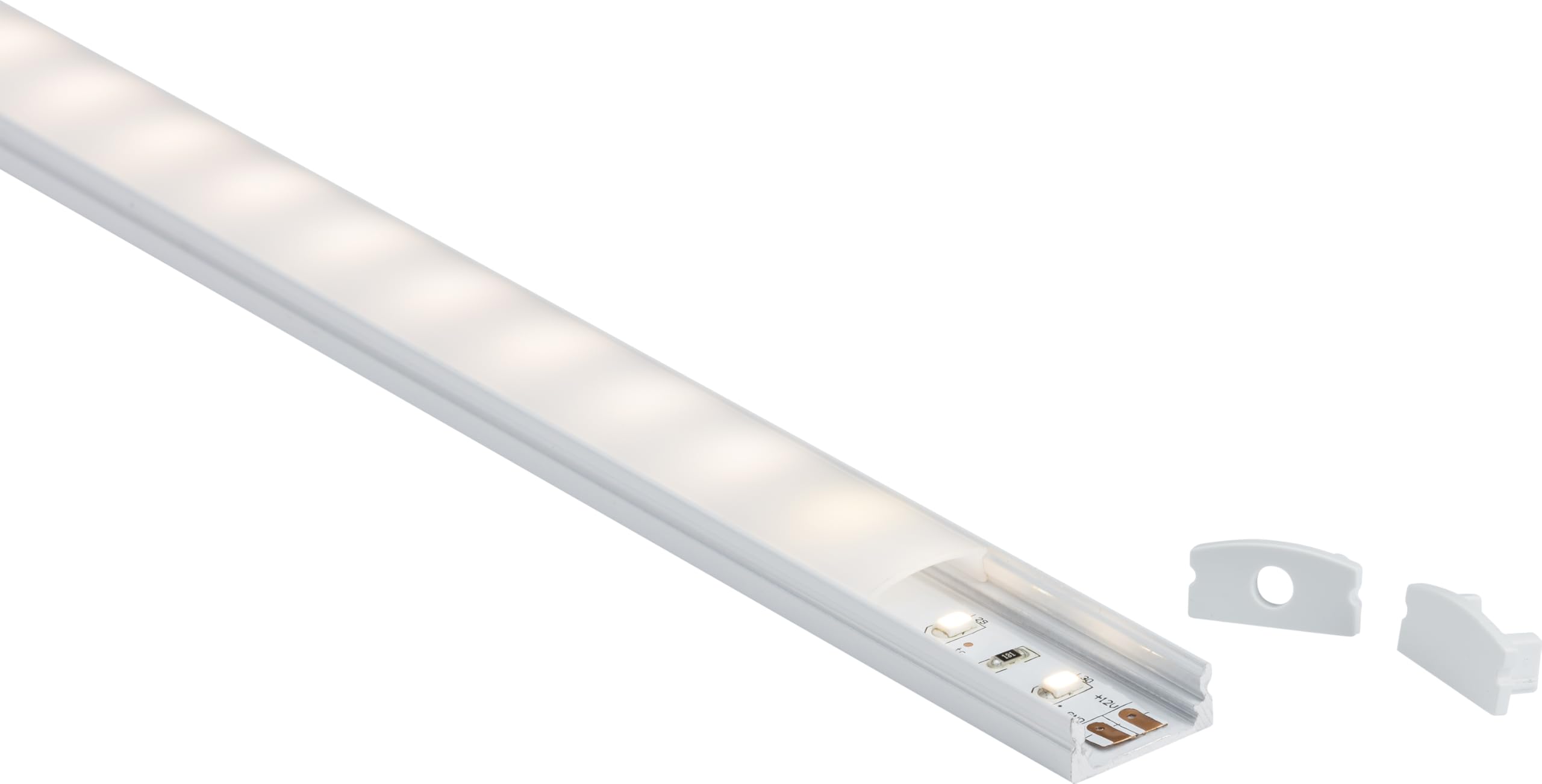 Knightsbridge 1M Aluminium Profile - Surface Mount Flat in White