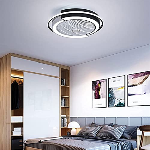 Ventilateur de plafond LED créatif et discret avec éclairage télécommandé blanc - 6